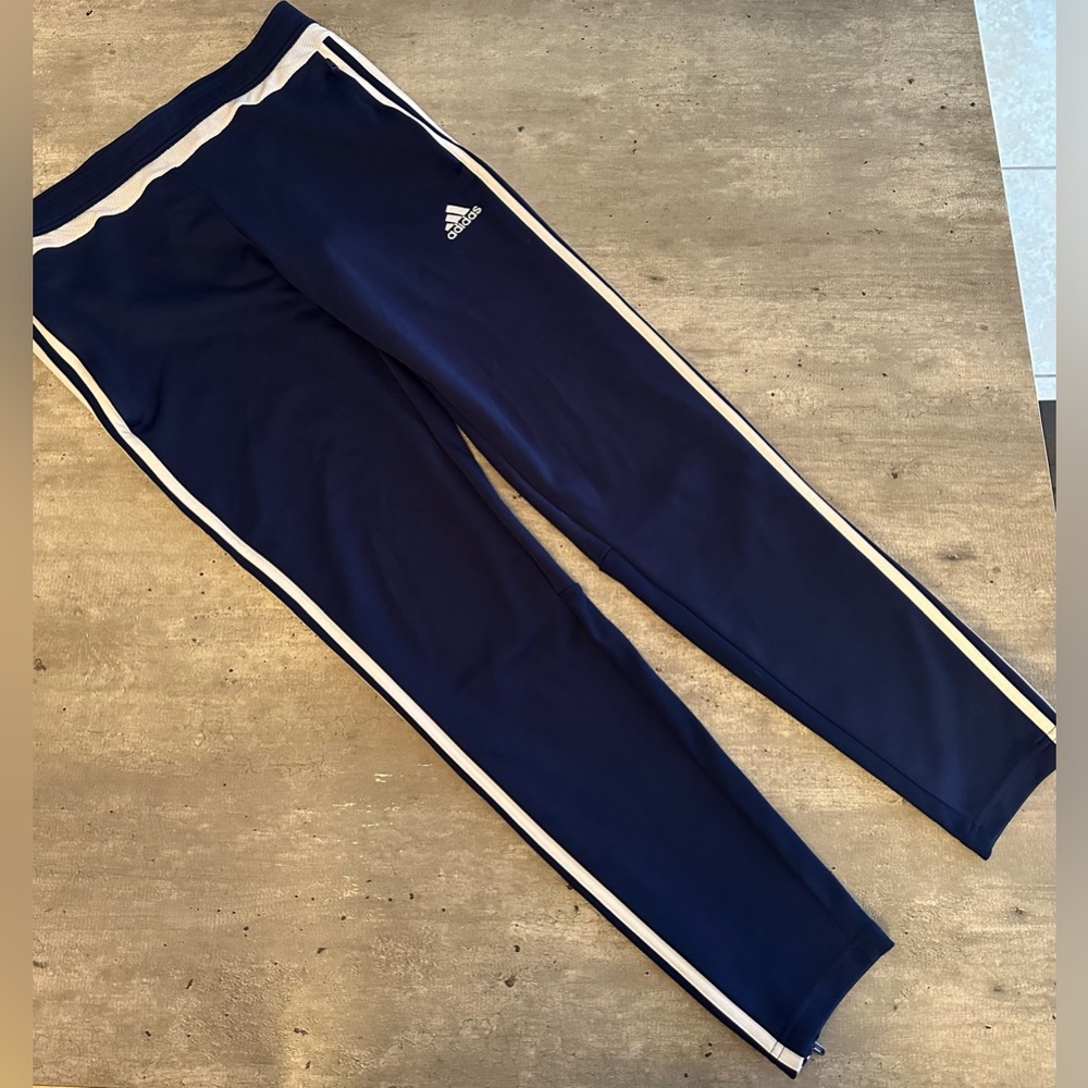 Adidas Tracksuit Bottoms ClimaCool Blue White Stripes Retro Tapered Leg Size M